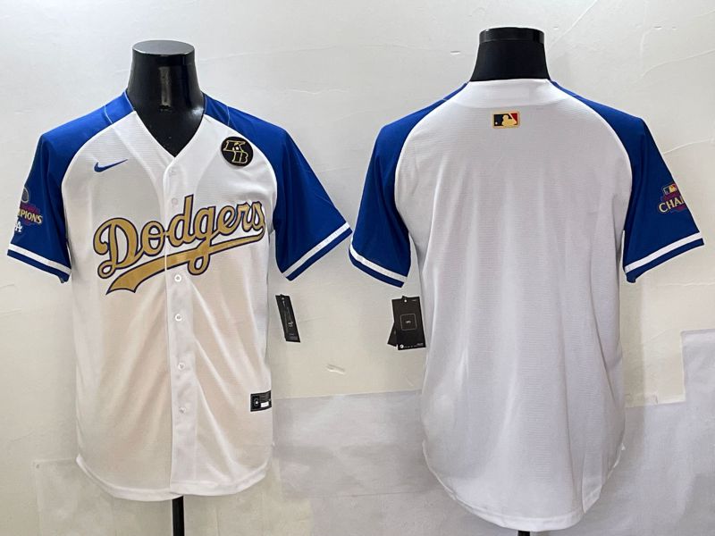 Men Los Angeles Dodgers Blank White Blue Gold Game Nike 2025 MLB Jersey style 4295